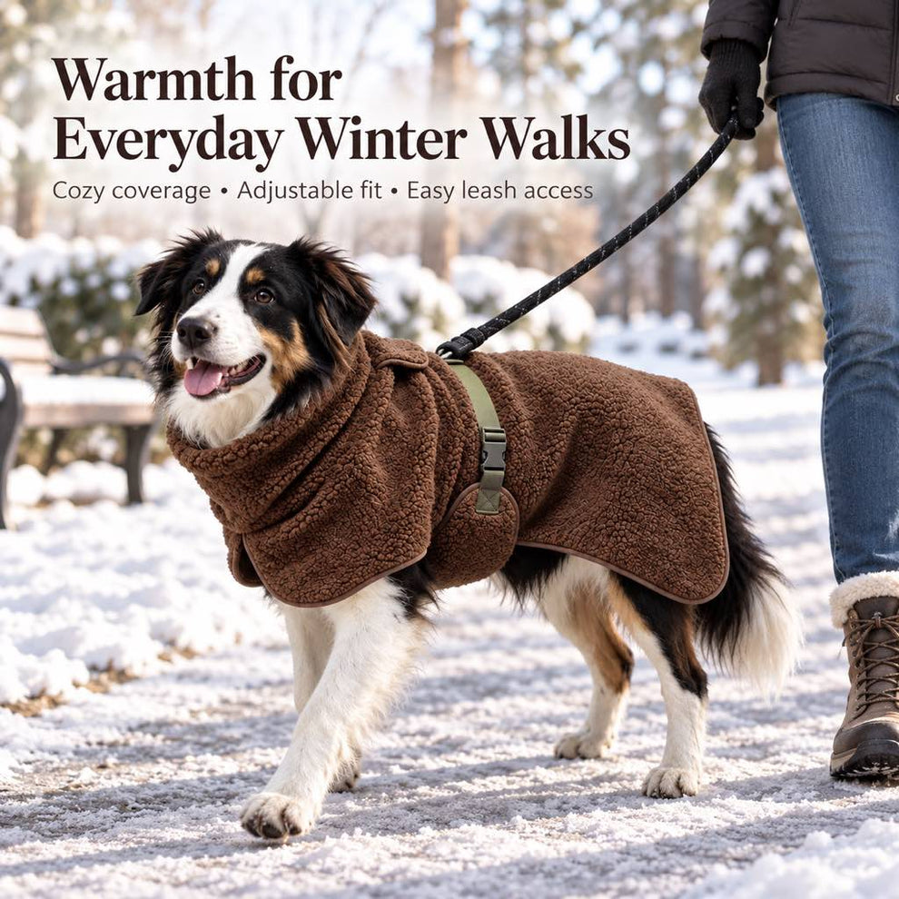 warm adjustable dog winter coat for everyday walks