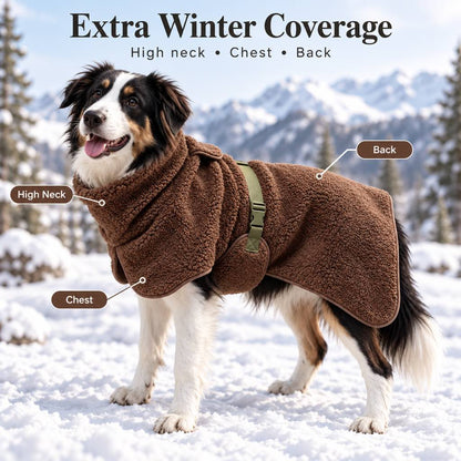 high neck chest and back coverage dog winter coat