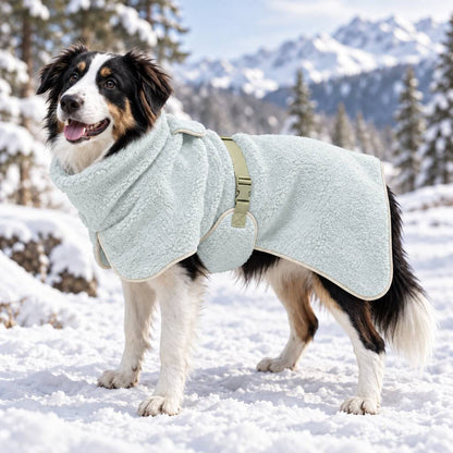 Mint Green Sherpa Fleece Dog Winter Coat