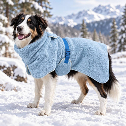 Light Blue Sherpa Fleece Dog Winter Coat