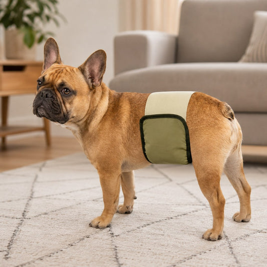 Paws in Awe 3-Pack Washable Male Dog Belly Bands for Indoor Marking & Senior Dribbles - Reusable Dog Diaper Wraps to Protect Floors & Furniture image 1