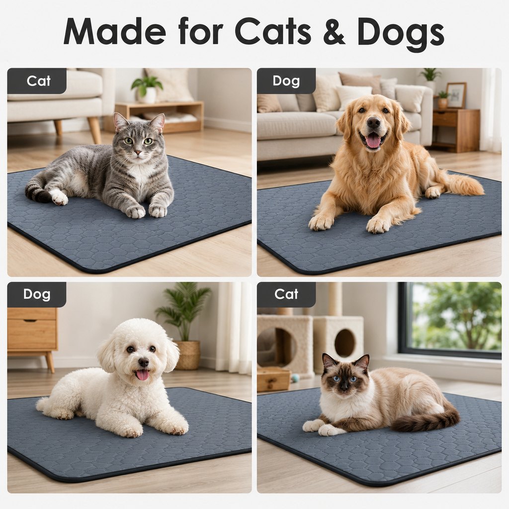 Paws in Awe Reusable Washable Pet Pee Pad for Cats & Dogs - Absorbent Non-Slip Floor Mat for Indoor Potty Training, Playpens & Crates image 3