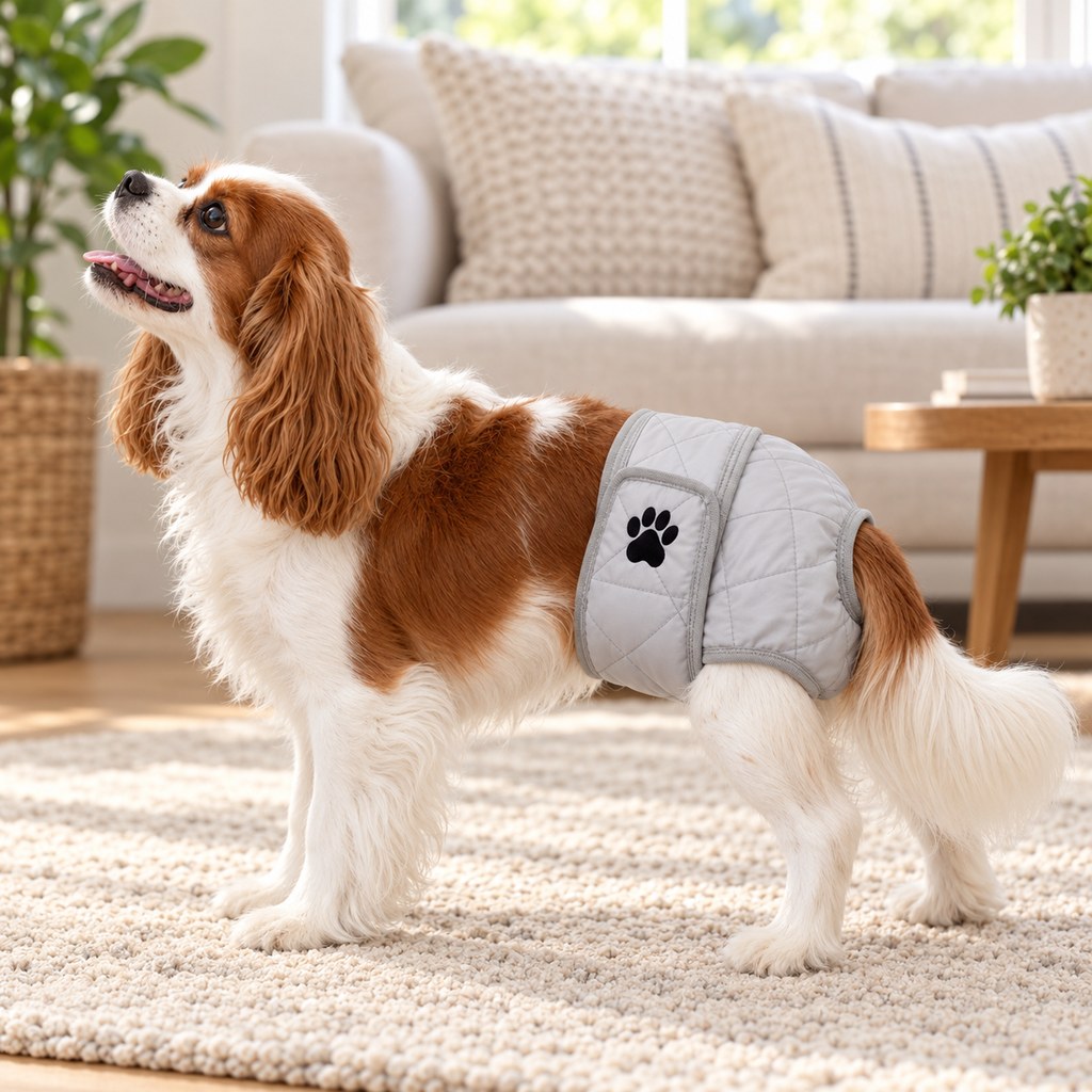 washable reusable female dog diaper gray