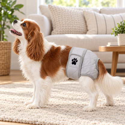 washable reusable female dog diaper gray