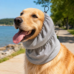 Paws in Awe Water-Activated Dog Cooling Snood for Summer Walks - Lightweight Neck & Ear Cooler for Hot Weather, Beach Days & Long-Fur Dogs image 1