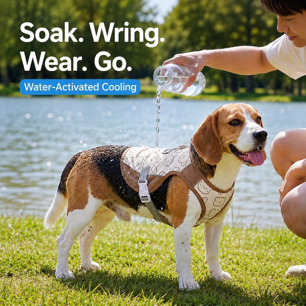 Paws in Awe Water-Activated Dog Cooling Sun Vest for Summer Walks, Camping & Outdoor Heat Relief image 2