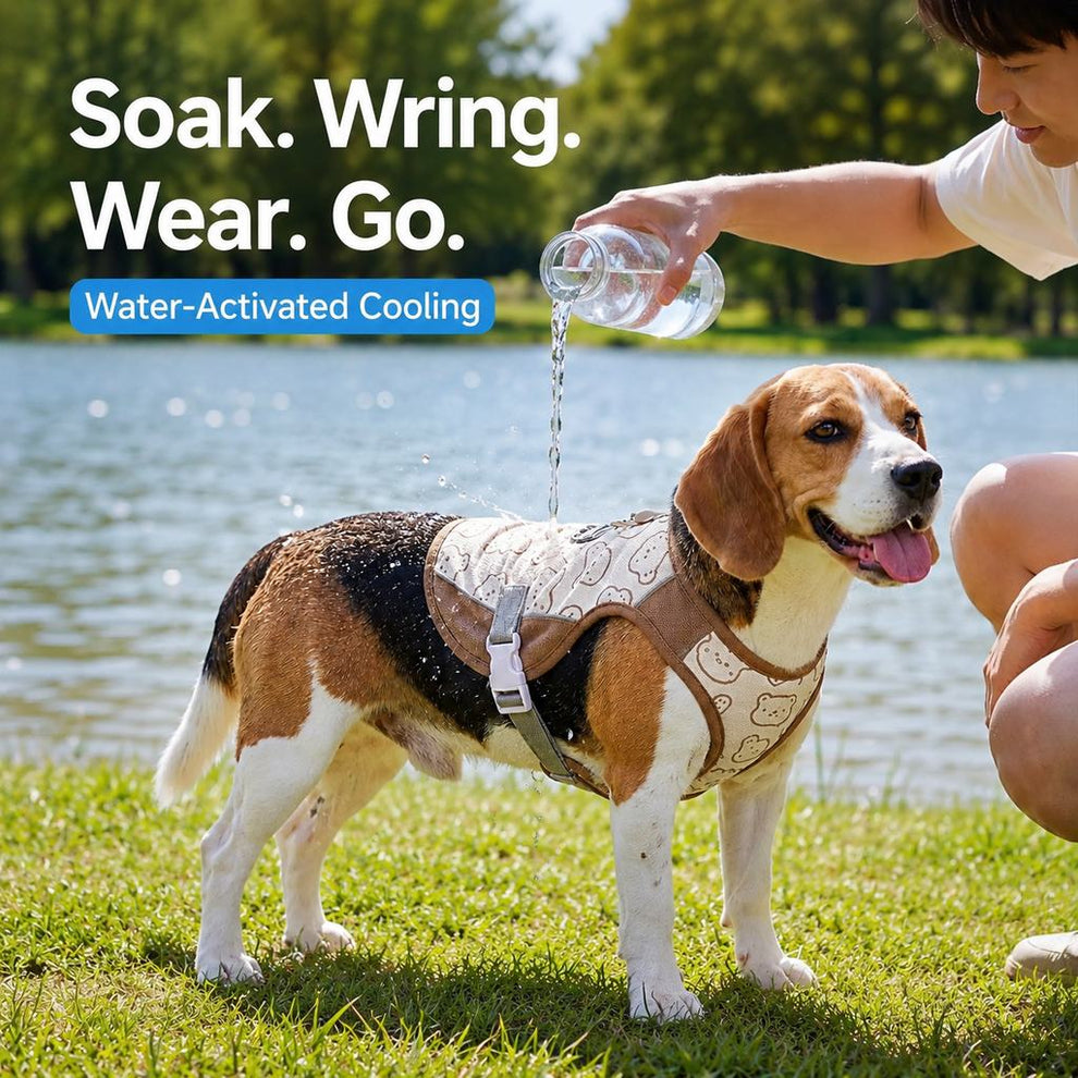 Paws in Awe Water-Activated Dog Cooling Sun Vest for Summer Walks, Camping & Outdoor Heat Relief image 2
