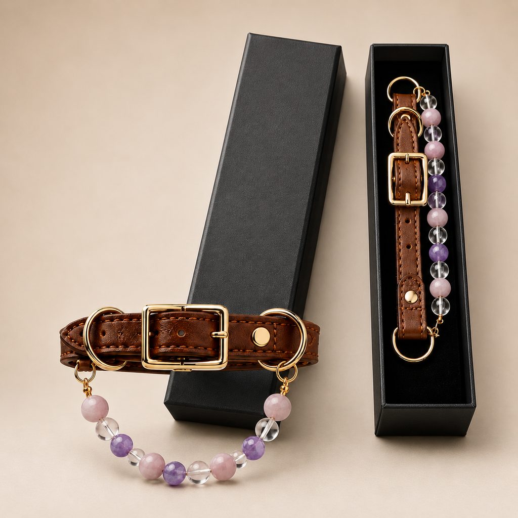 Water Element crystal pet collar gift box