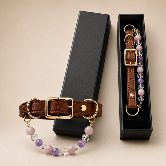 Water Element crystal pet collar gift box