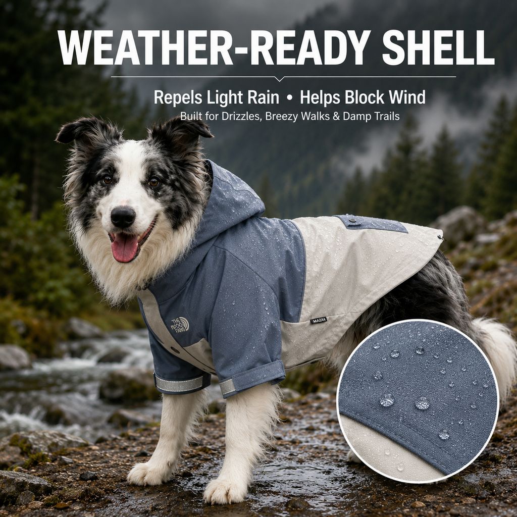 Paws in Awe Lightweight Water-Resistant Dog Windbreaker – Rain & Wind Coverage for Chilly Walks image 4