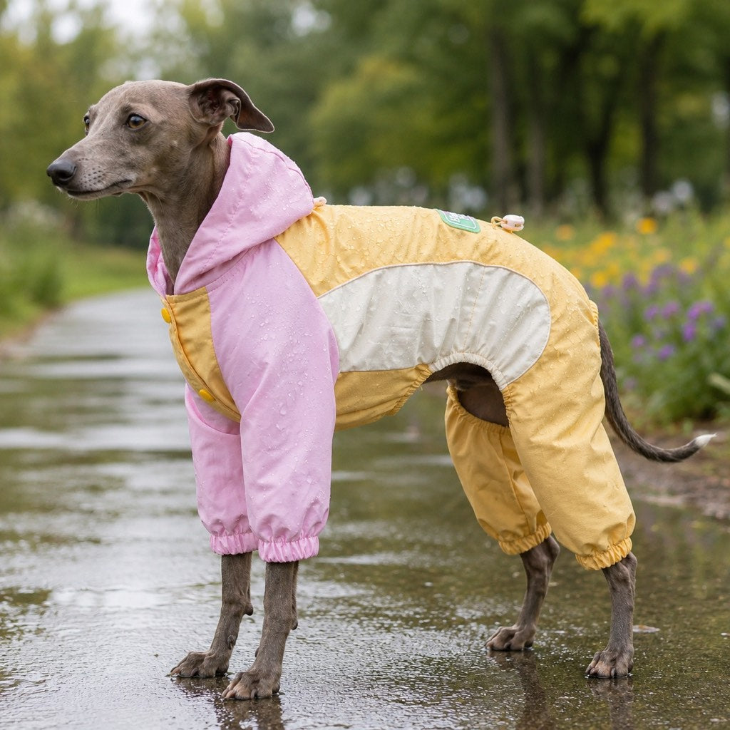 Paws in Awe Waterproof Dog Rain Suit for Rainy Walks - Full-Body Mud & Splash Protection image 1