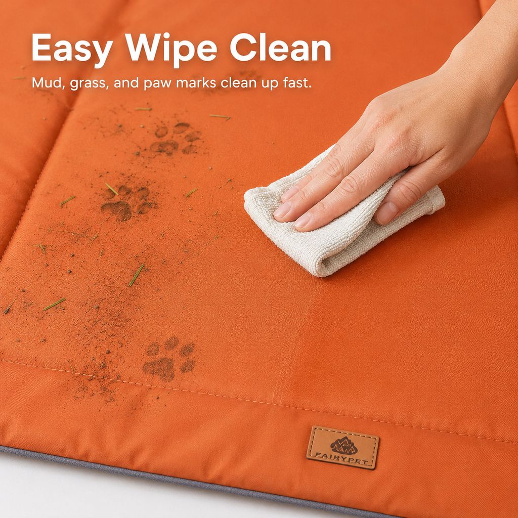 Paws in Awe Waterproof Outdoor Pet Camping Mat - Foldable Dog Travel Bed for Camping, Car Trunk & Patio, Keeps Pets Off Wet Grass & Dirt image 6