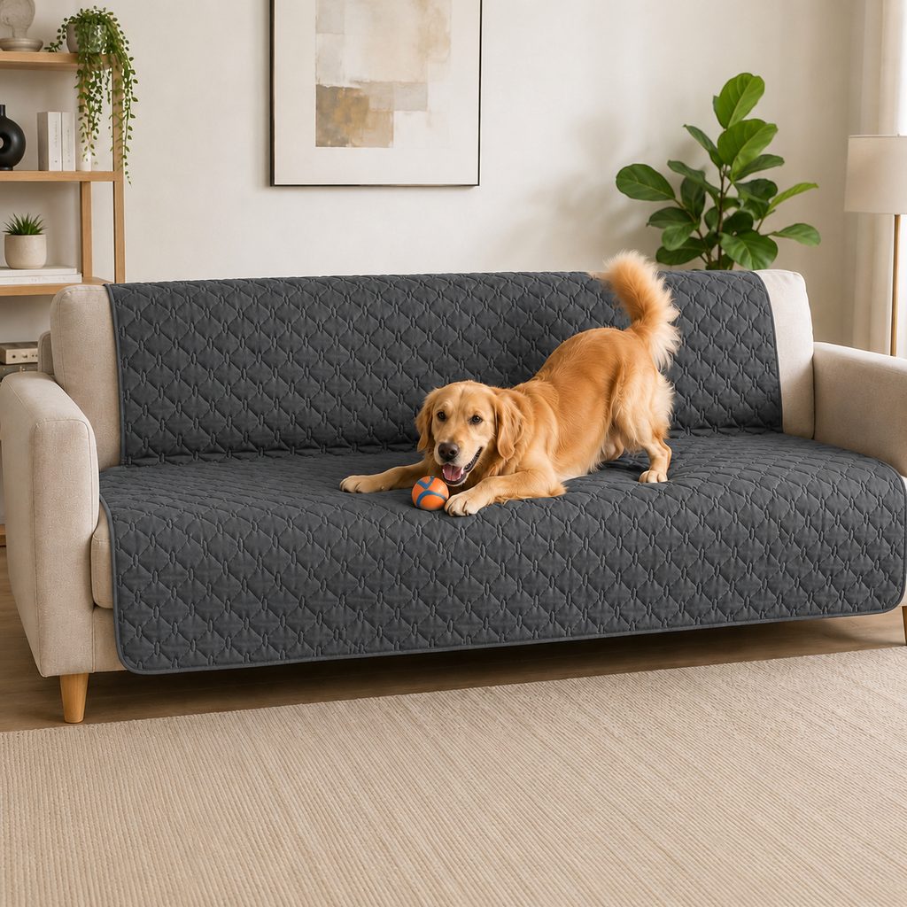 Paws in Awe Waterproof Pet Sofa Protector Cover for Dogs & Cats - Quilted Furniture Cover for Couch, Bed & Car Seat Protection image 1