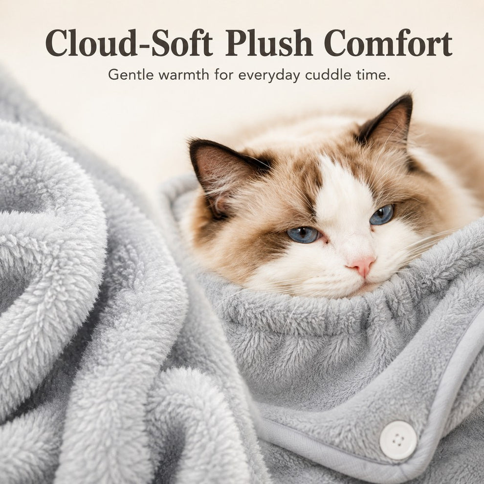 Paws in Awe Wearable Cat Cuddle Apron for Reading & Working at Home - Soft Plush Lap Pouch Helps Keep Cats Cozy and Fur Off Clothes image 5