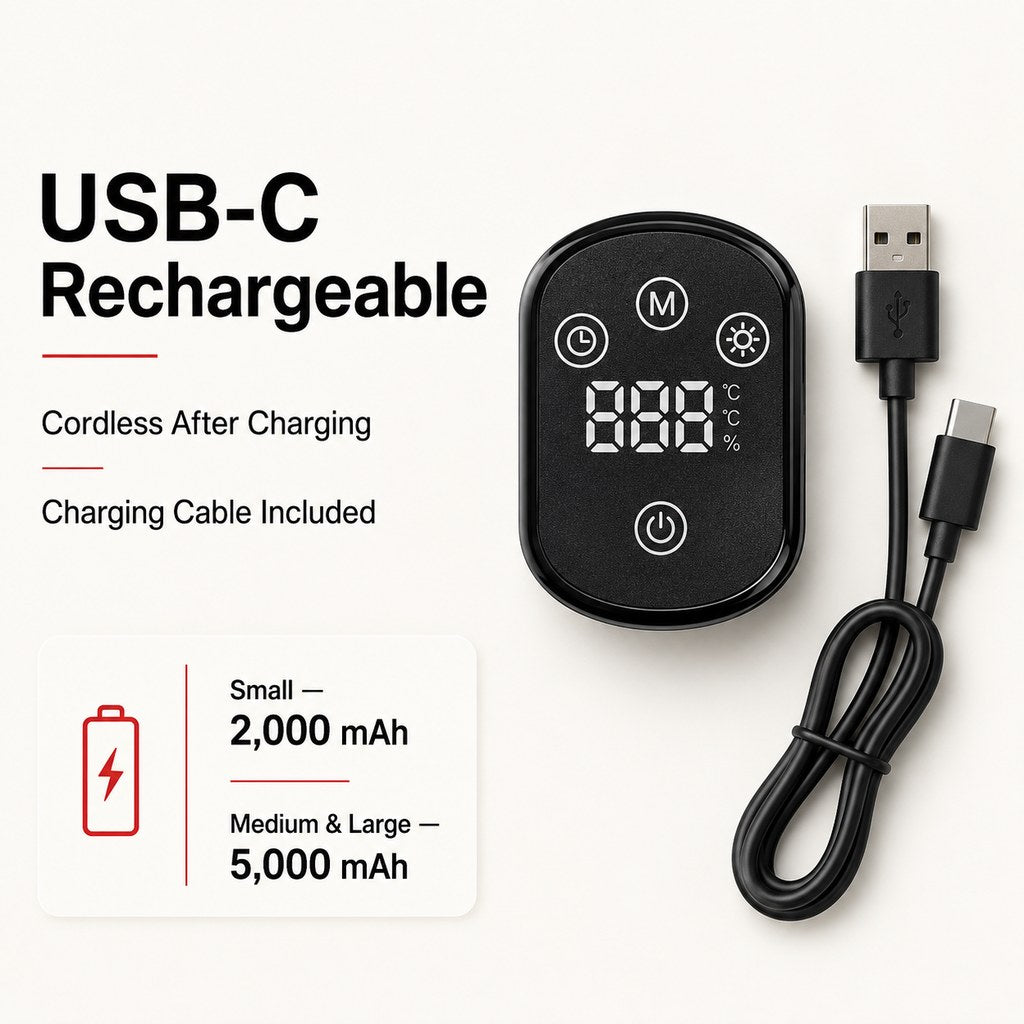 USB-C rechargeable controller and cable for dog hip light wrap