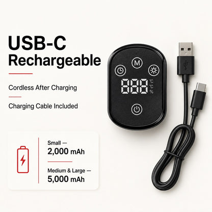 USB-C rechargeable controller and cable for dog hip light wrap