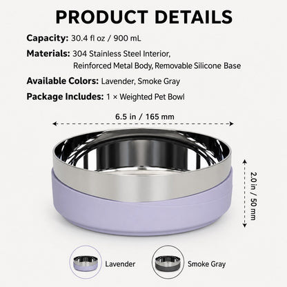 Weighted stainless steel pet bowl product details