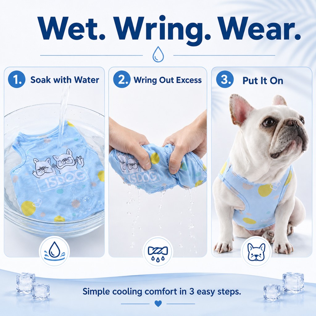 Lightweight breathable dog cooling shirt for summer