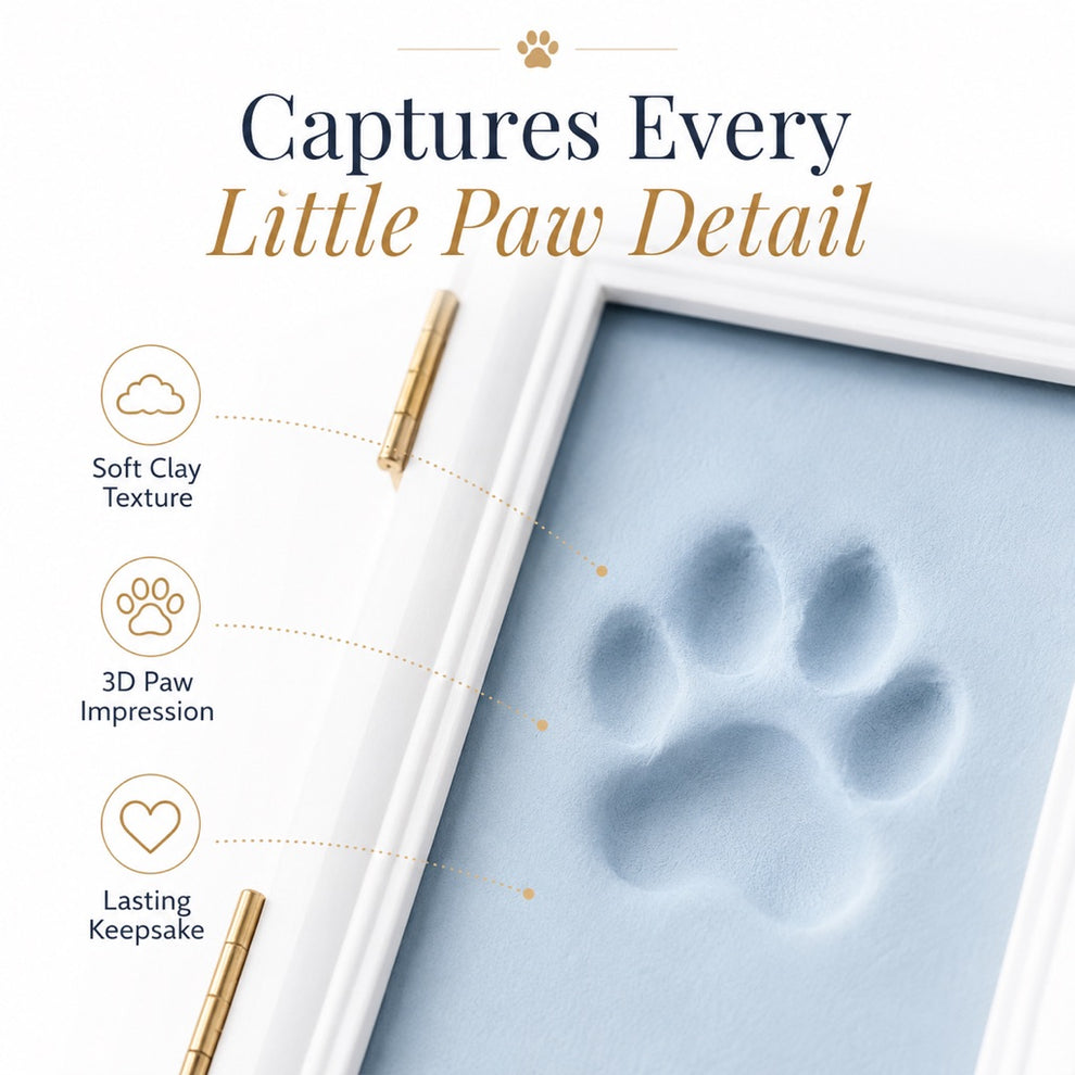 White clay pet paw print keepsake kit