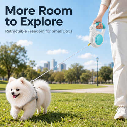 Paws in Awe Rechargeable Light-Up Retractable Dog Leash for Night Walks - Helps Small Dogs Stay Visible & Easy to Control image 4