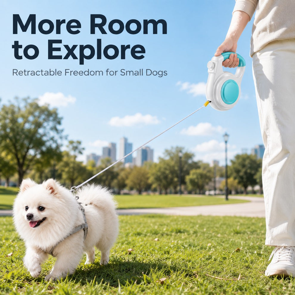 Paws in Awe Rechargeable Light-Up Retractable Dog Leash for Night Walks - Helps Small Dogs Stay Visible & Easy to Control image 4