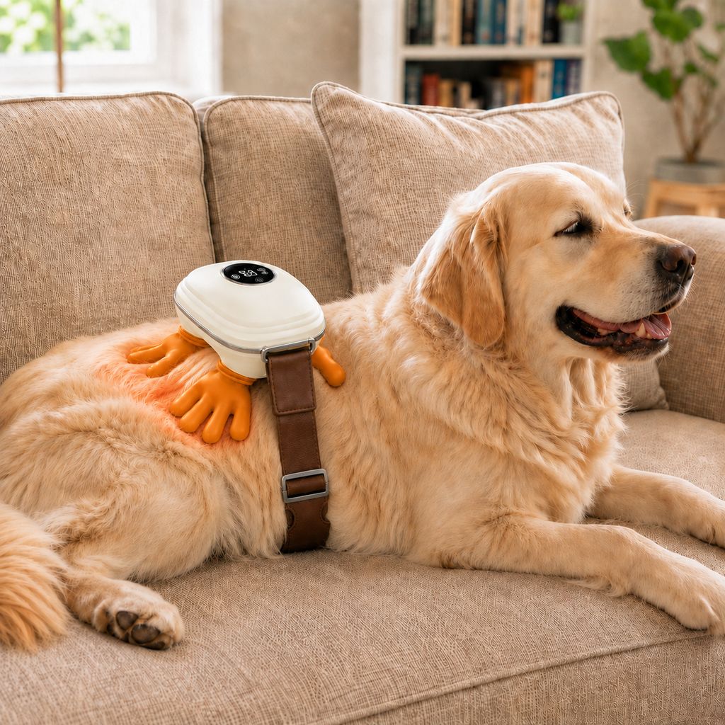 White remote control dog massager new lifestyle image