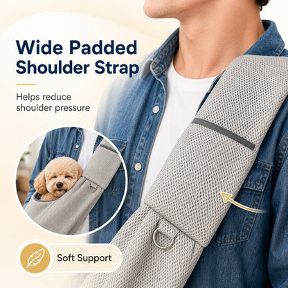 Paws in Awe Crossbody Pet Sling Carrier for Small Dogs & Cats - Breathable Hands-Free Travel Bag for Walks, Errands & Vet Visits image 5