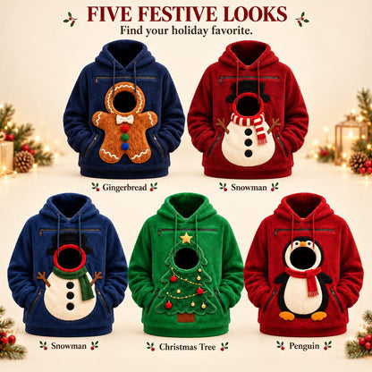 five festive Christmas pet pouch hoodie styles
