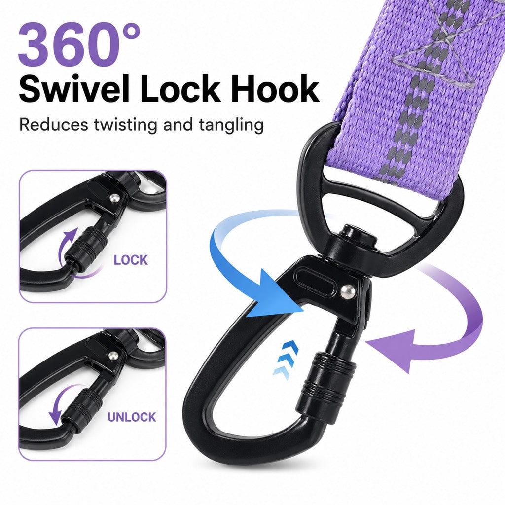 Paws in Awe Reflective Dog Car Seat Belt Leash for Backseat Travel & Daily Walks - Shock-Absorbing Bungee Tether to Help Reduce Pulling & Driver Distraction image 9