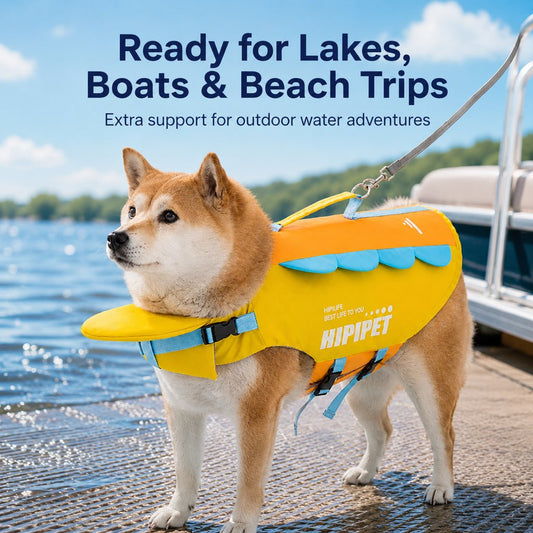 Paws in Awe Dog Life Jacket with Chin Float & Rescue Handle for Pool, Lake & Boat Trips - Helps Keep Dogs Afloat & Easy to Lift image 2