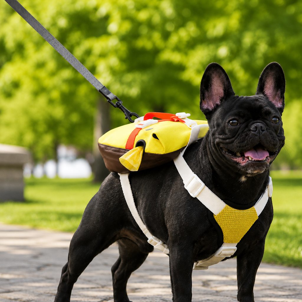 Yellow Frenchie Adventure Backpack Harness