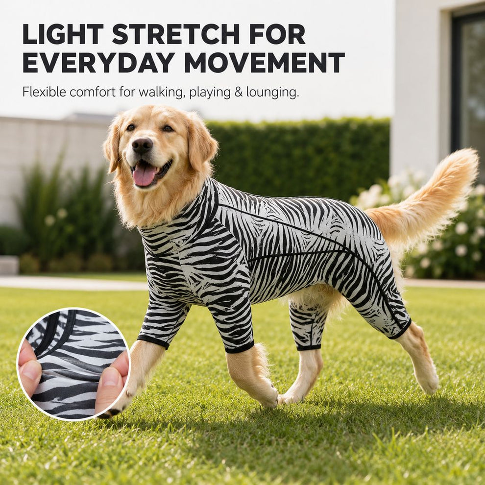Paws in Awe Four-Leg Full-Body Dog Jumpsuit for Home & Outdoor Wear – Helps Contain Loose Fur & Everyday Dirt image 6