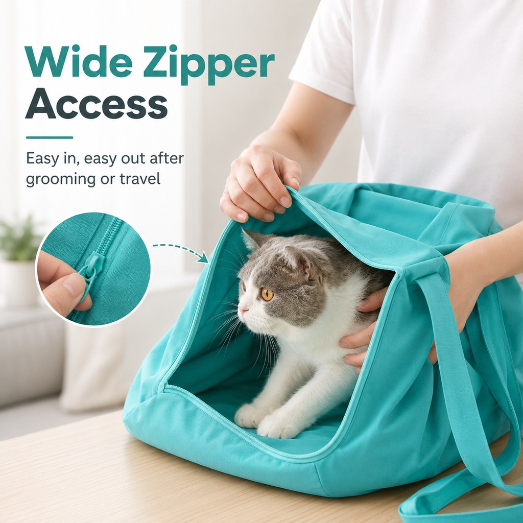 Paws in Awe Soft Cat Carrier Grooming Bag for Vet Visits &Nail Trims - Helps Reduce Scratching During Routine Care image 6