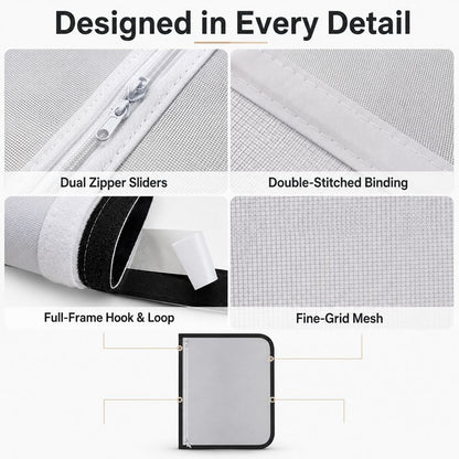 Zippered Pet Mesh Door Barrier for Bedrooms & Home Offices - Helps Keep Cats in Designated Rooms Without Closing the Door image 9