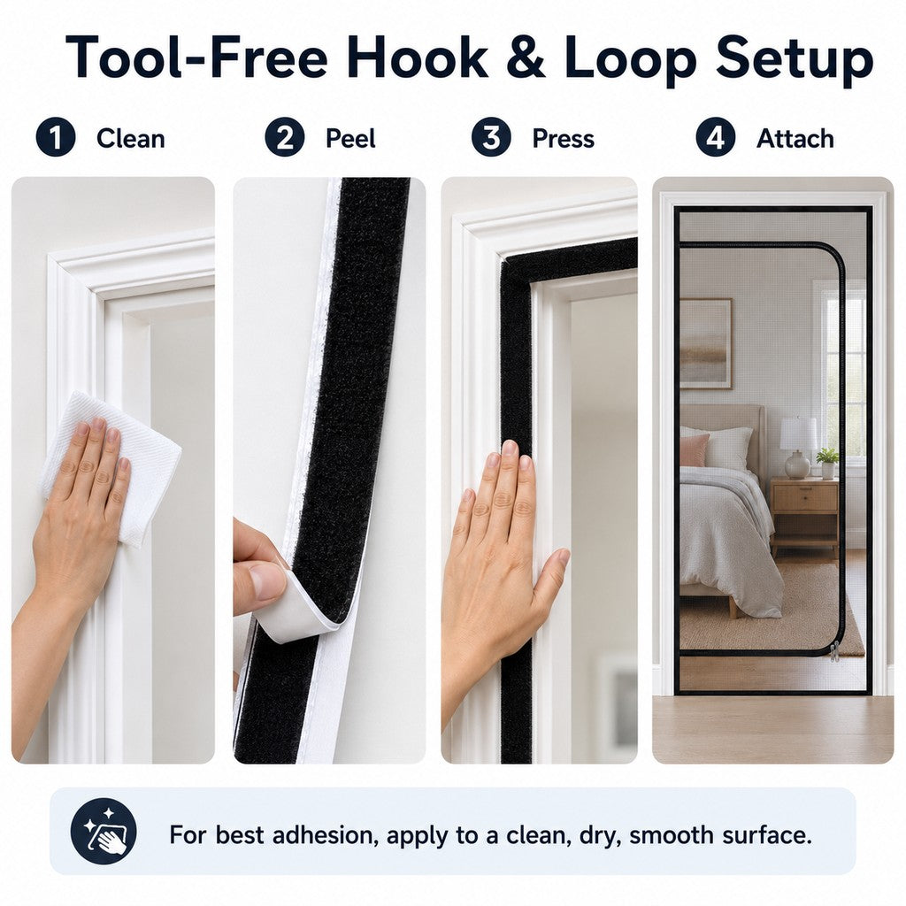 Zippered Pet Mesh Door Barrier for Bedrooms & Home Offices - Helps Keep Cats in Designated Rooms Without Closing the Door image 7
