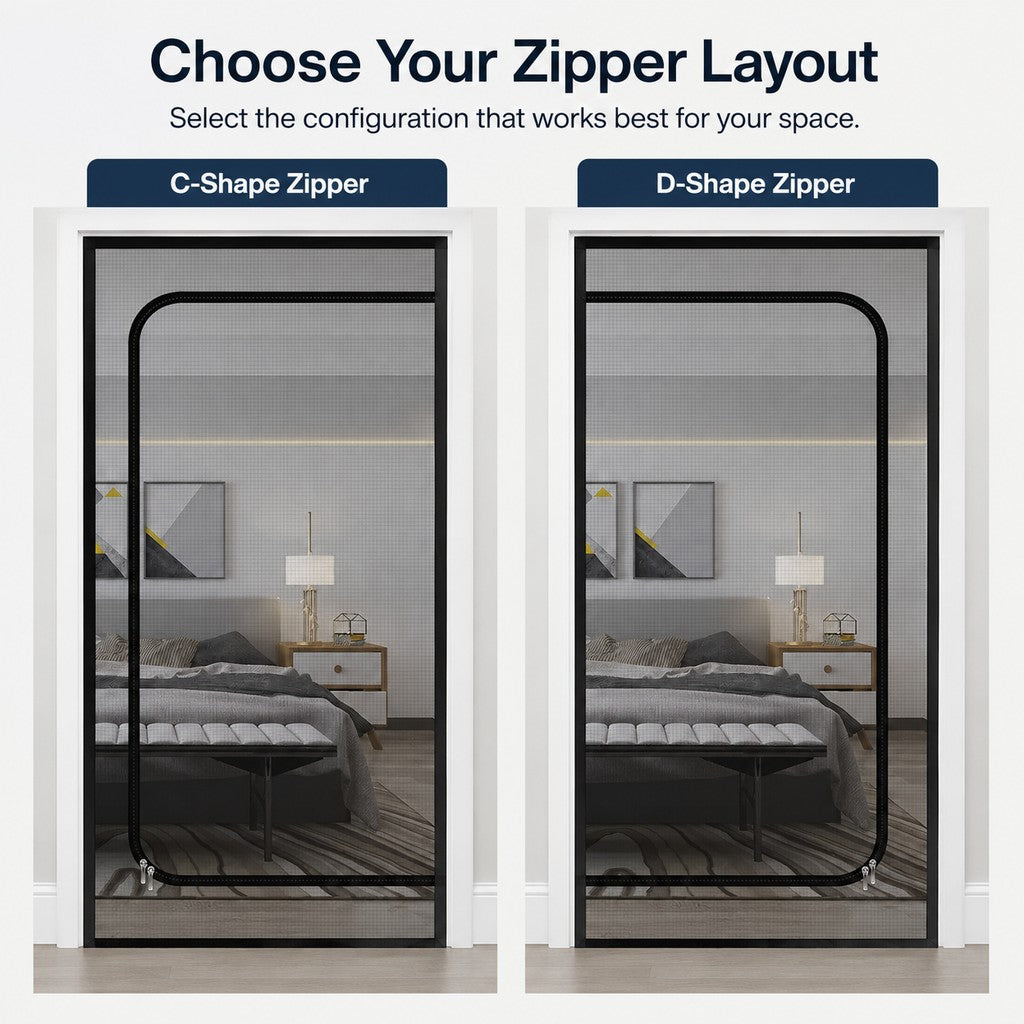 Zippered Pet Mesh Door Barrier for Bedrooms & Home Offices - Helps Keep Cats in Designated Rooms Without Closing the Door image 8
