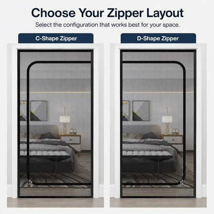 Zippered Pet Mesh Door Barrier for Bedrooms & Home Offices - Helps Keep Cats in Designated Rooms Without Closing the Door image 8